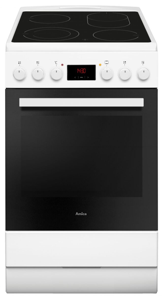 Amica Standherd 50 cm mit Glaskeramik-Kochfeld, weiß