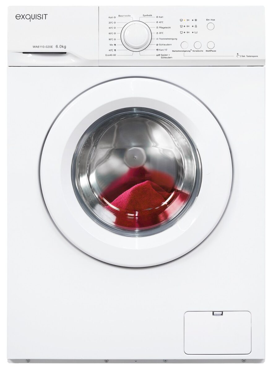 Exquisit Waschmaschine 6 kg / 1000 U/min – nur 46 cm tief