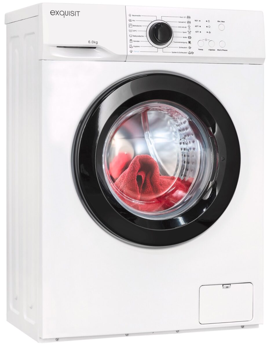 Exquisit Waschmaschine 6 kg / 1000 U/min – nur 42 cm tief