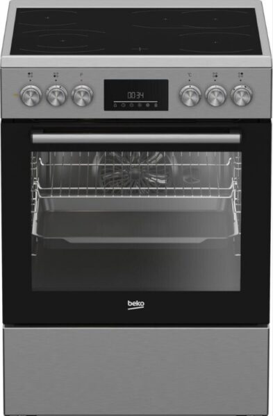 Beko Standherd 60 cm mit Glaskeramik-Kochfeld, Edelstahl